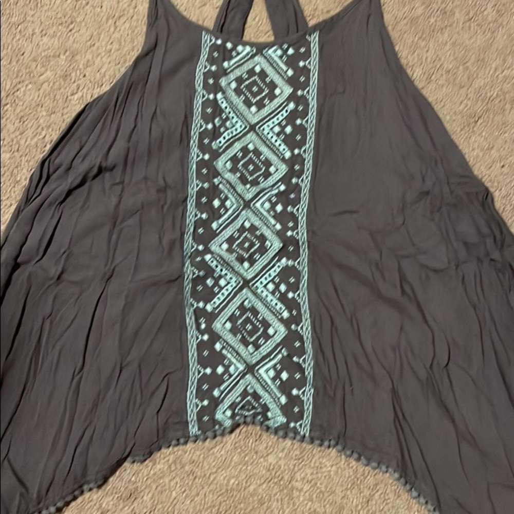 Rip curl grey and teal open back tank